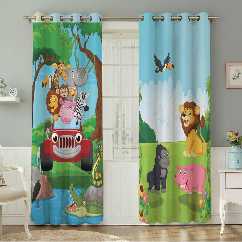 پرده نیروانا طرح کودک  مدل هازان کد 8314 سایز 140×280 سانتی متر