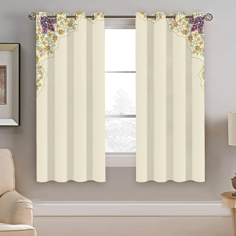 پرده نیروانا طرح حاشیه سنتی مدل هازان کد 8540 سایز 140×200 سانتی متر