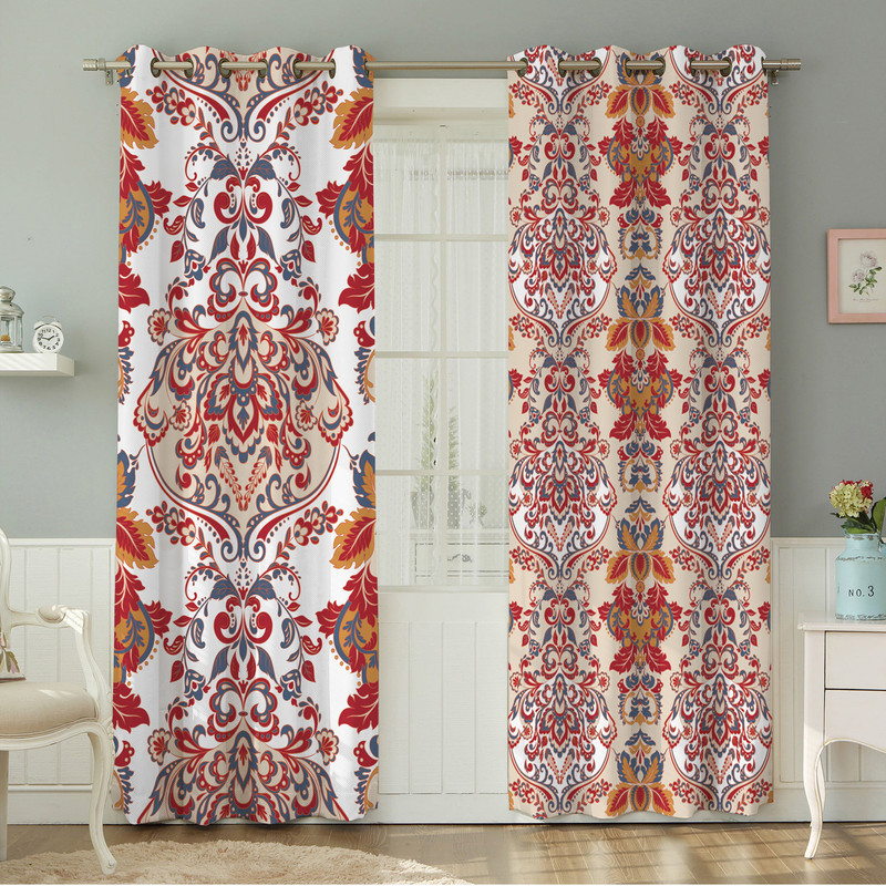 پرده نیروانا طرح سنتی مدل مخمل کد 4469 سایز 140×280 سانتی متر