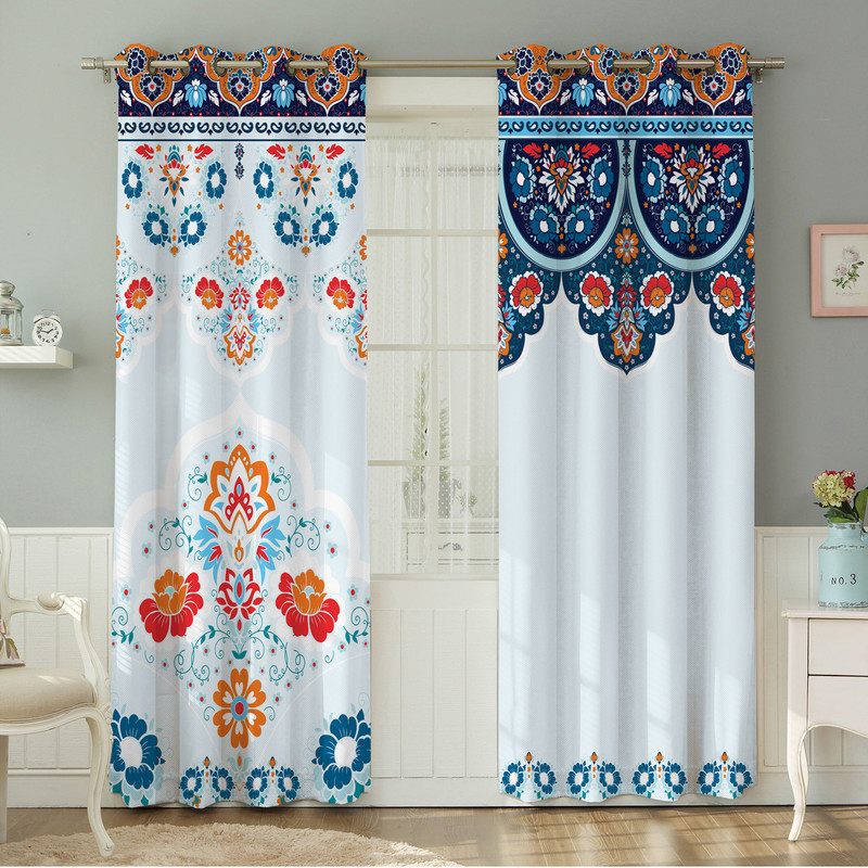 پرده نیروانا طرح سنتی مدل مخمل کد 4480 سایز 140×280 سانتی متر