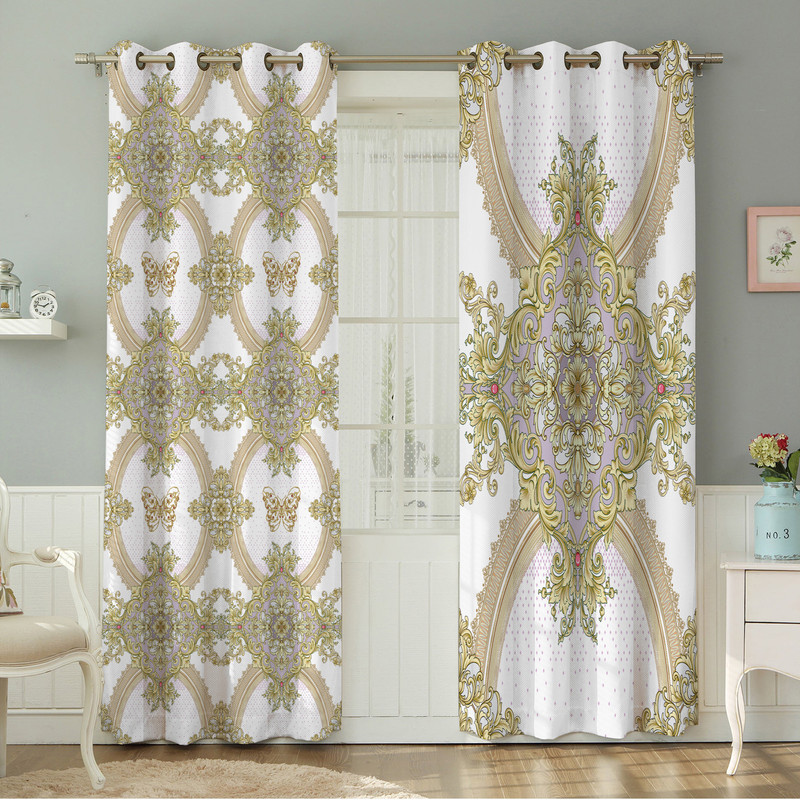 پرده نیروانا طرح سنتی مدل مخمل کد 4484 سایز 140×280 سانتی متر