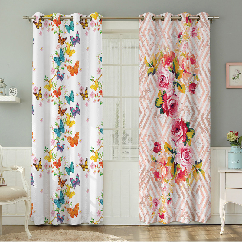 پرده نیروانا طرح گل مدل مخمل کد 4488 سایز 140×280 سانتی متر