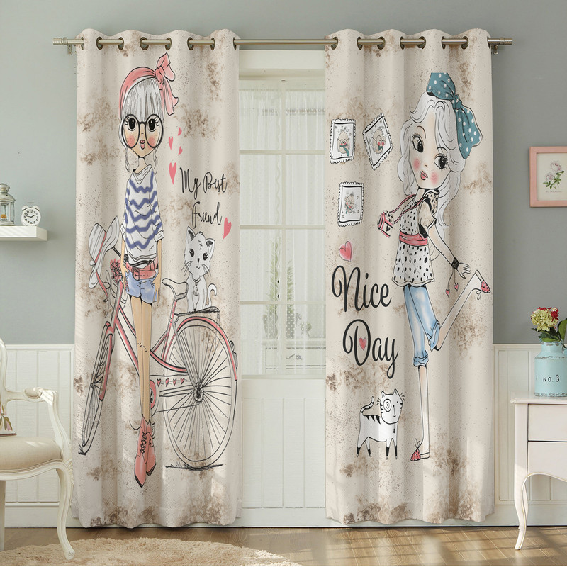 پرده نیروانا طرح  کودک مدل مخمل کد 8002سایز 140×280 سانتی متر