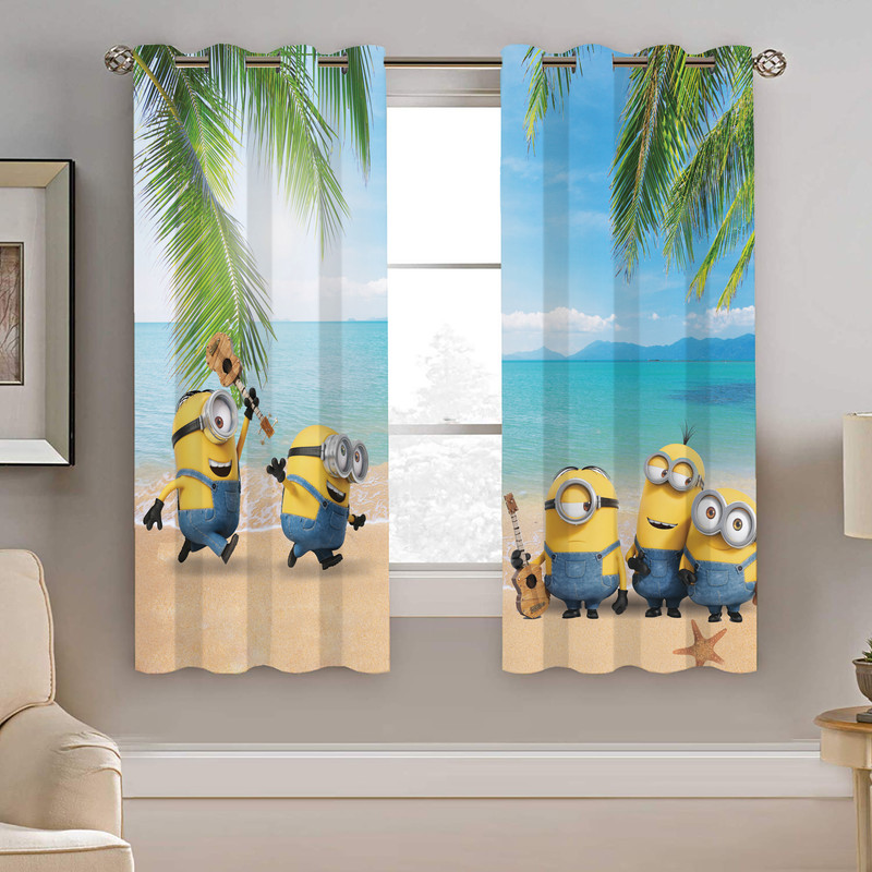 پرده نیروانا طرح مینیون ها کودک مدل مخمل کد 8018 سایز 140×200 سانتی متر