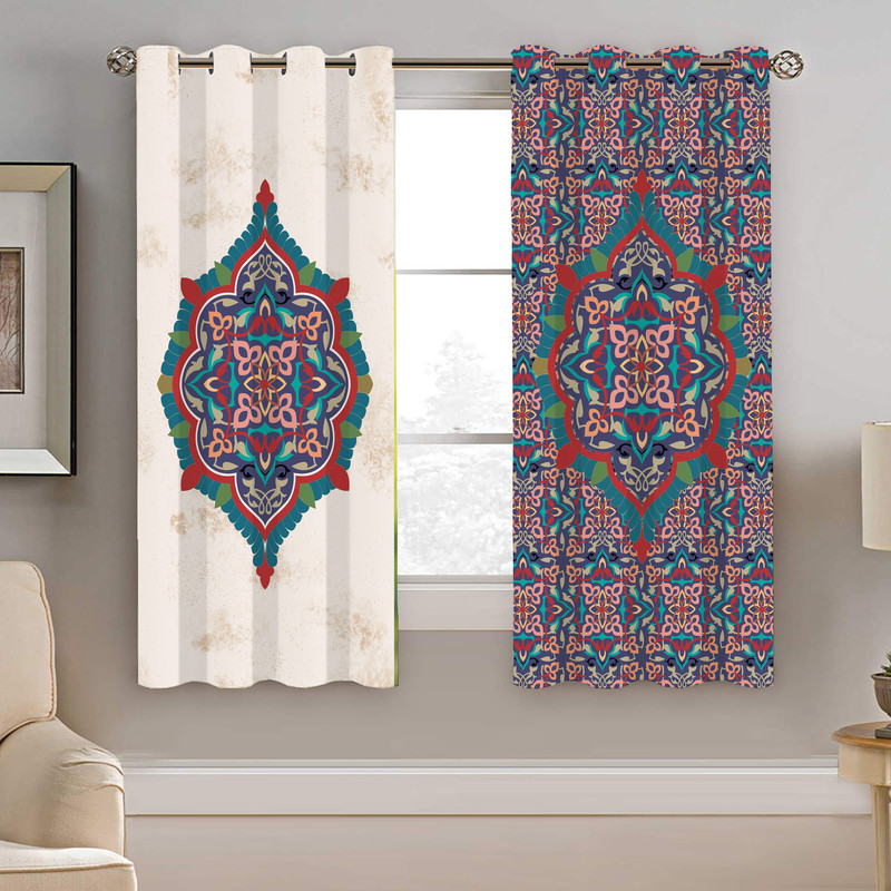 پرده نیروانا طرح سنتی مدل مخمل کد 8063 سایز 140×200 سانتی متر