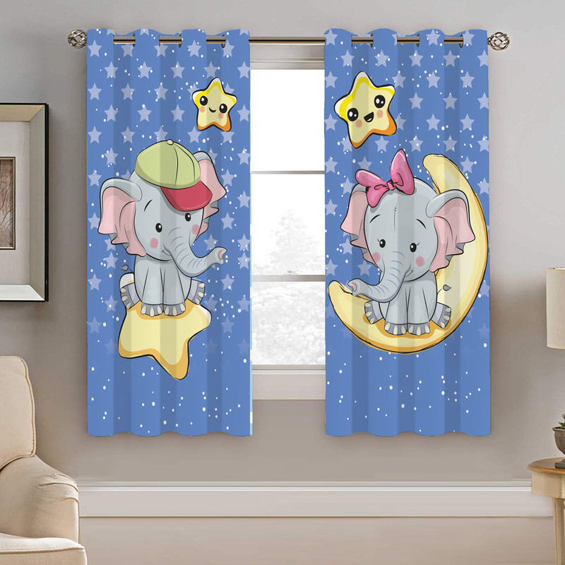 پرده نیروانا طرح فیل کودک مدل مخمل کد 8081 سایز 140×200 سانتی متر