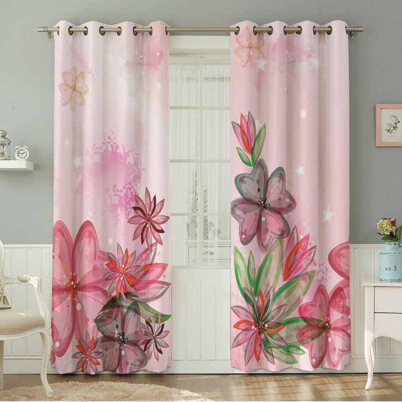 پرده نیروانا طرح گل   مدل هازان کد 8099 سایز 140×280 سانتی متر