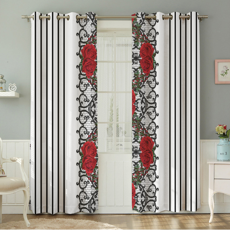 پرده نیروانا طرح گل  مدل هازان کد 8124 سایز 140×280 سانتی متر