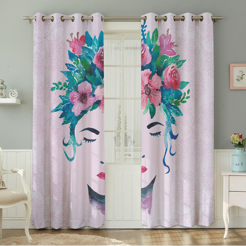 پرده نیروانا طرح چهره مدل هازان کد 8865 سایز 140×280 سانتی متر