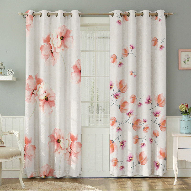 پرده نیروانا طرح گل  مدل هازان کد 8422 سایز 140×280 سانتی متر