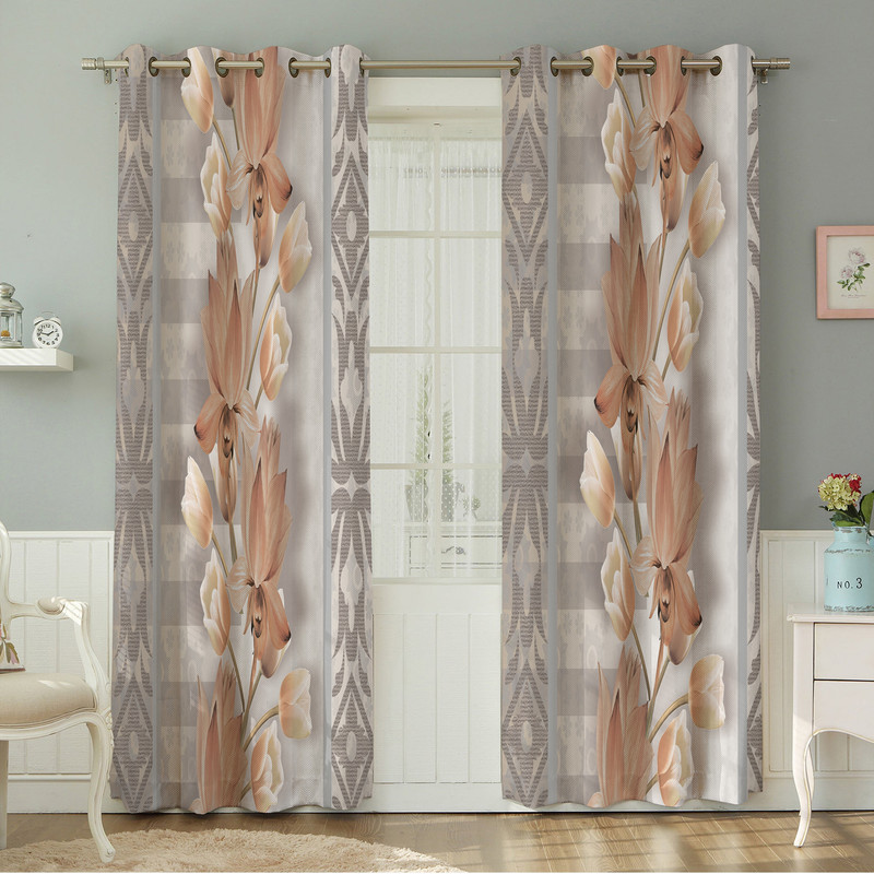 پرده نیروانا طرح گل  مدل هازان کد 8423 سایز 140×280 سانتی متر