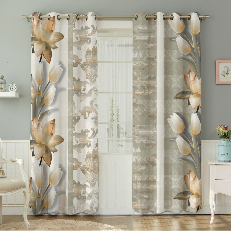 پرده نیروانا طرح مدرن   مدل هازان کد 8434 سایز 140×280 سانتی متر