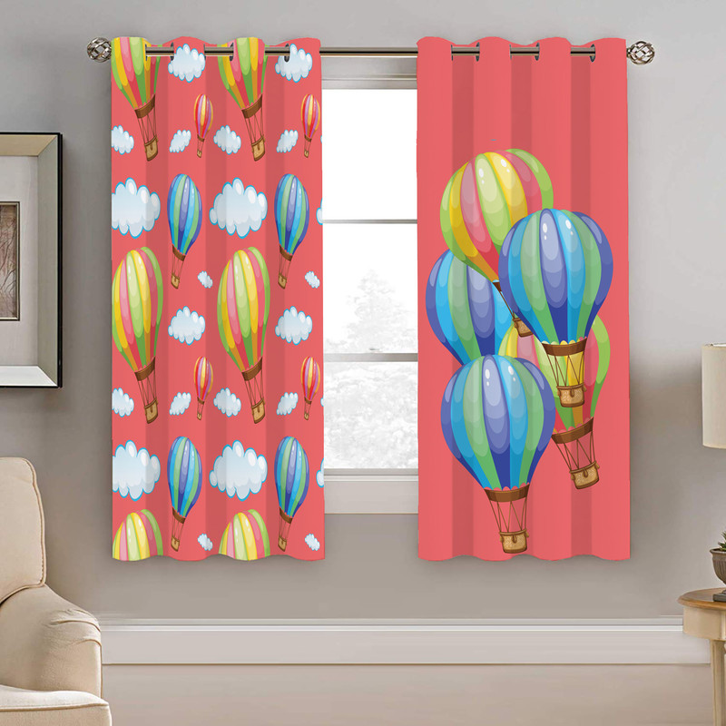 پرده نیروانا طرح بالون کودک مدل مخمل کد 8180 سایز 140×200 سانتی متر