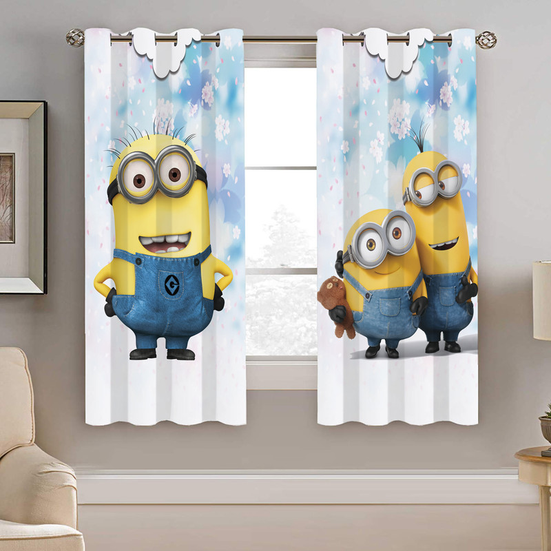 پرده نیروانا طرح مینیون ها کودک مدل مخمل کد 8193 سایز 140×200 سانتی متر