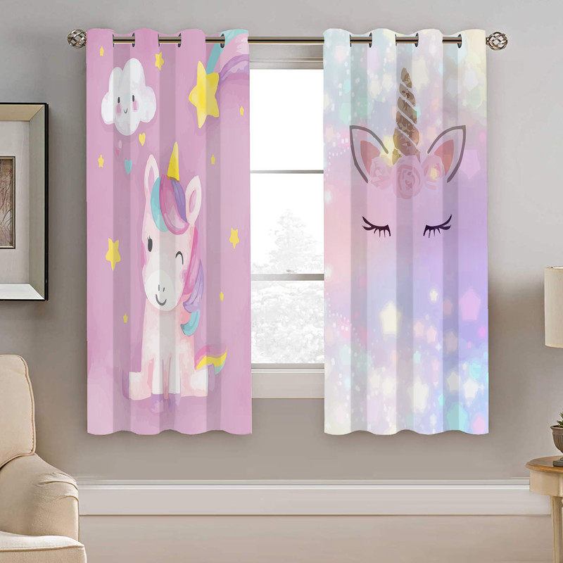 پرده نیروانا طرح تک شاخ کودک مدل مخمل کد 8202 سایز 140×200 سانتی متر