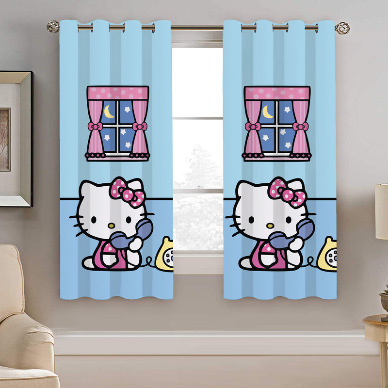 پرده نیروانا طرح گربه کودک مدل مخمل کد 8205 سایز 140×200 سانتی متر