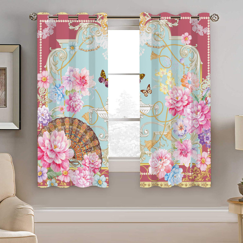 پرده نیروانا طرح گل مدل مخمل کد 4565 سایز 140×200 سانتی متر