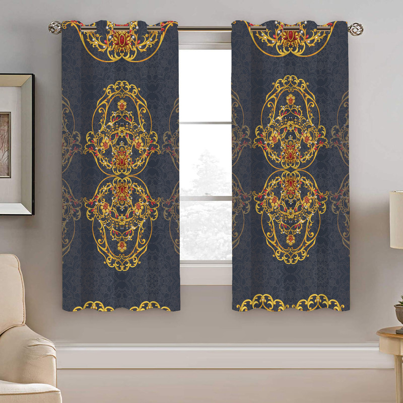 پرده نیروانا طرح سنتی مدل مخمل کد 4570 سایز 140×200 سانتی متر