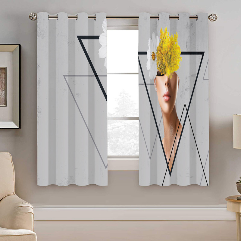 پرده نیروانا طرح چهره مدل مخمل کد 5129  سایز 140×200 سانتی متر