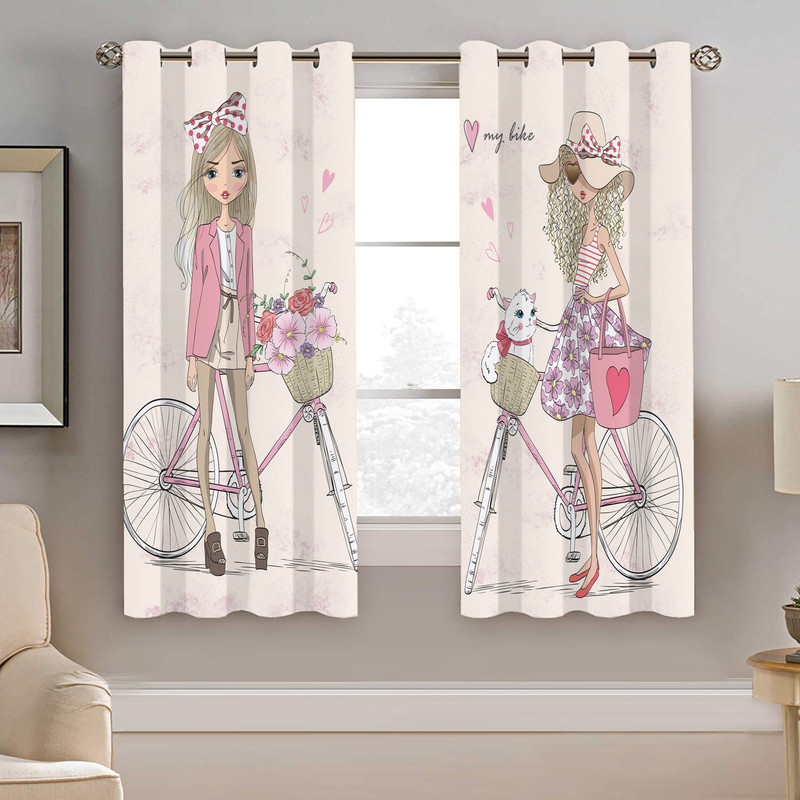 پرده نیروانا طرح دختر کودک مدل هازان کد 8695 سایز 140×200 سانتی متر