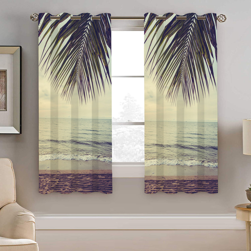 پرده نیروانا طرح درخت و دریا مدل هازان کد 8699 سایز 140×200 سانتی متر