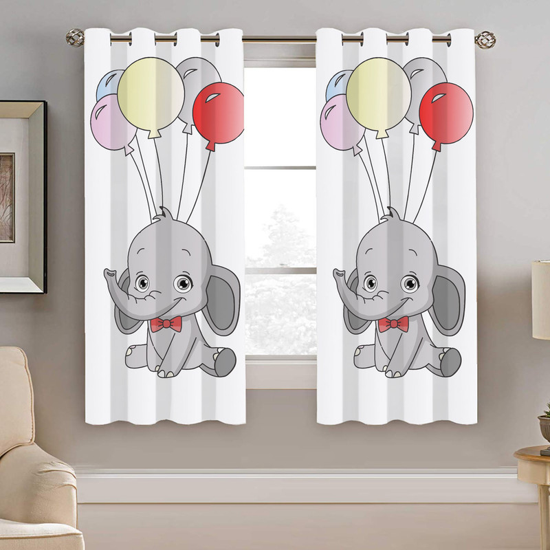 پرده نیروانا طرح فیل بادکنکی مدل هازان کد 8537 سایز 140×200 سانتی متر