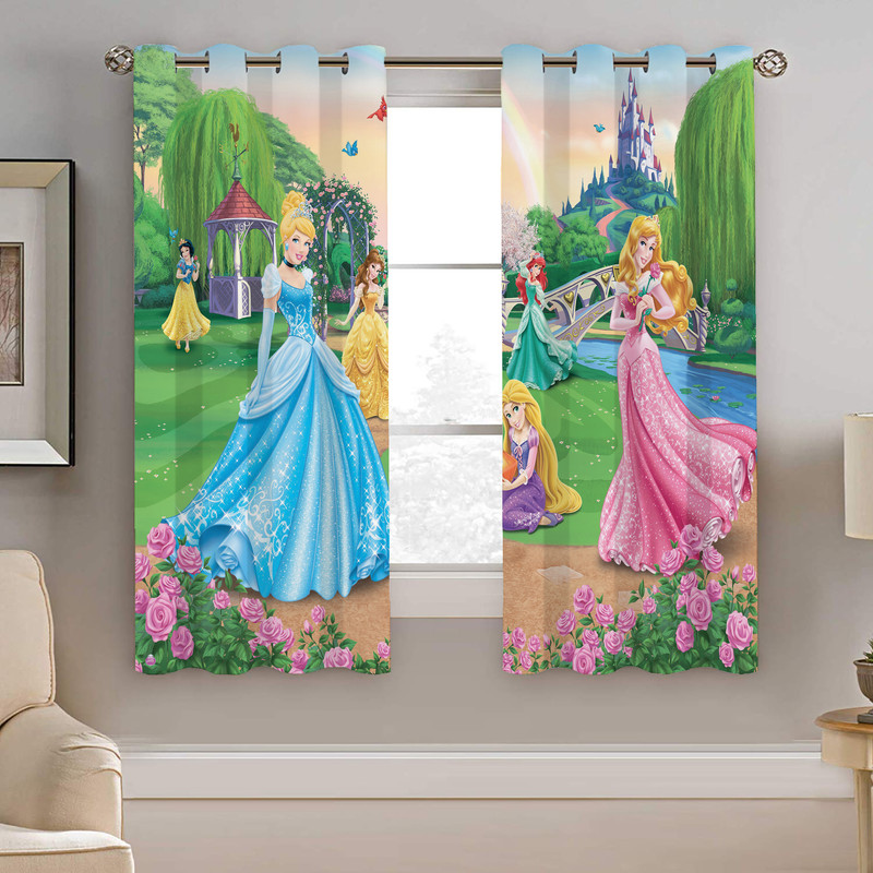 پرده نیروانا طرح پرنسس کودک مدل هازان کد 8614 سایز 140×200 سانتی متر