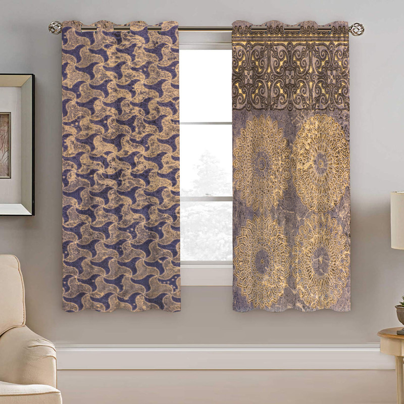 پرده نیروانا طرح سنتی مدل مخمل کد 4938 سایز 140×200 سانتی متر