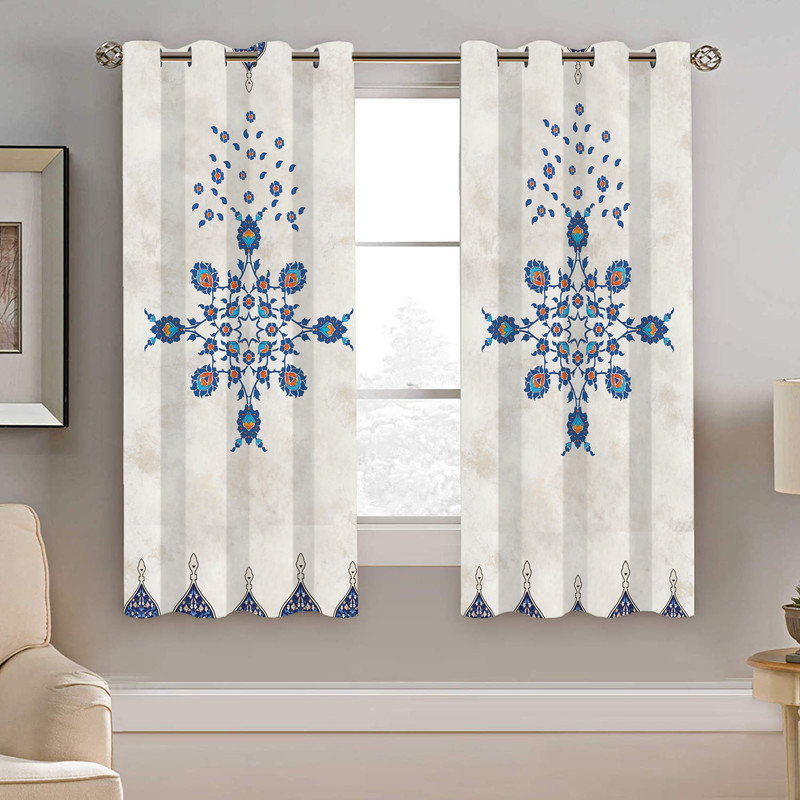 پرده نیروانا طرح سنتی مدل هازان کد 8963 سایز 140×200 سانتی متر