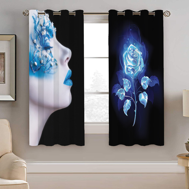 پرده نیروانا طرح چهره مدل مخمل کد 4717 سایز 140×200 سانتی متر