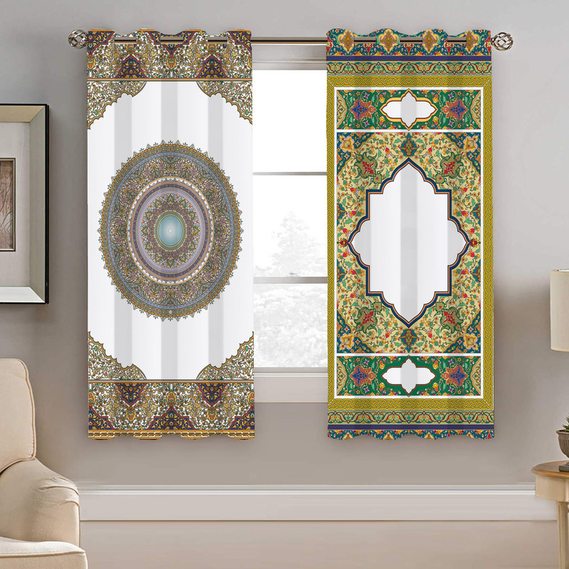 پرده نیروانا طرح سنتی مدل هازان کد 4029 سایز 140×200 سانتی متر