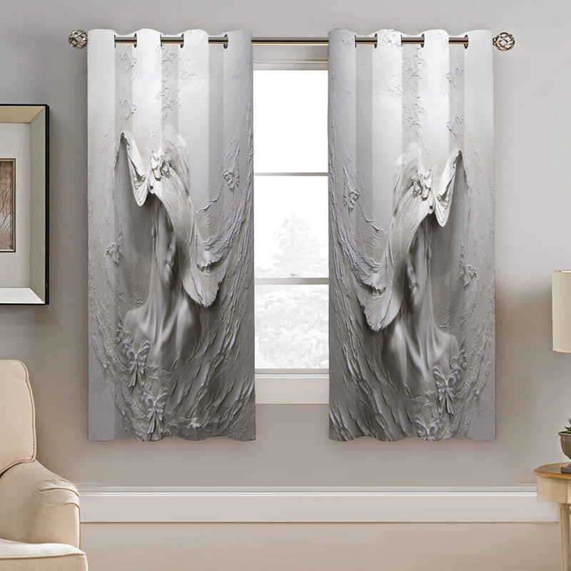 پرده نیروانا طرح چهره فانتیزی مدل مخمل کد 5005 سایز 140×200 سانتی متر