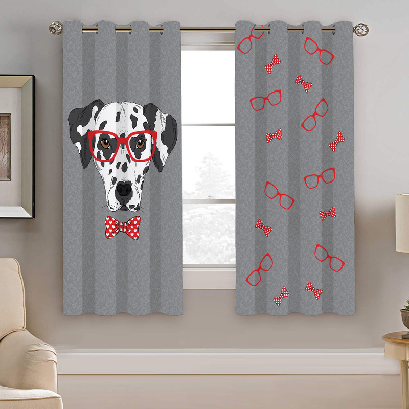 پرده نیروانا طرح سگ مدل مخمل کد 5080 سایز 140×200 سانتی متر