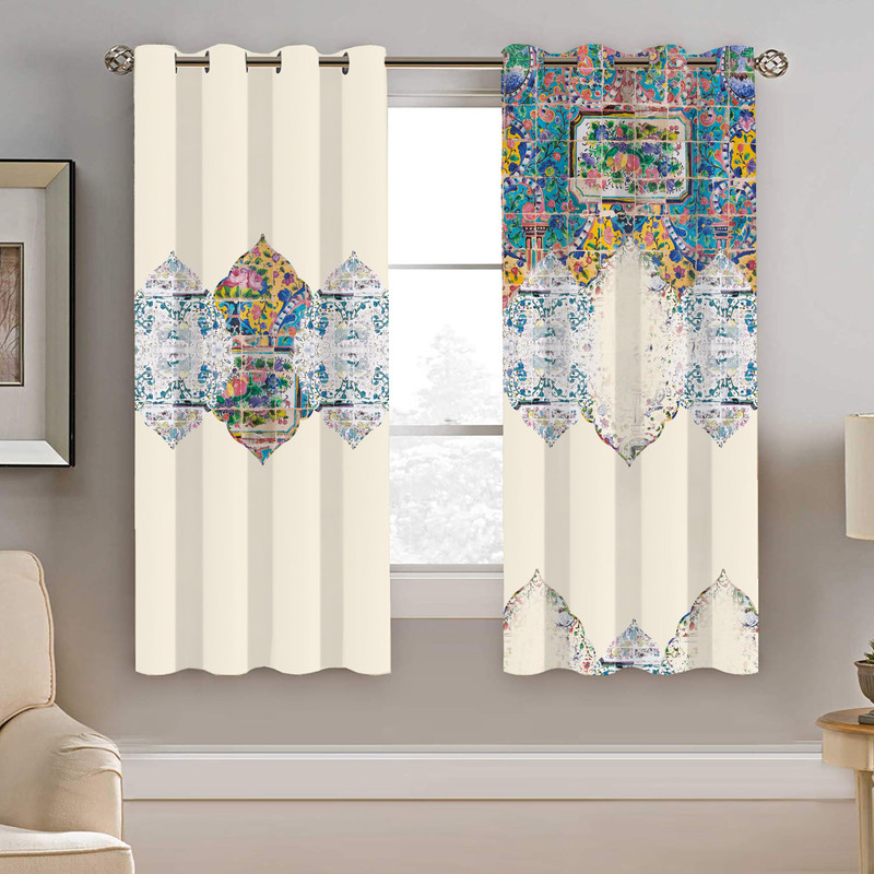 پرده نیروانا طرح سنتی مدل مخمل کد 9095 سایز 140×200 سانتی متر