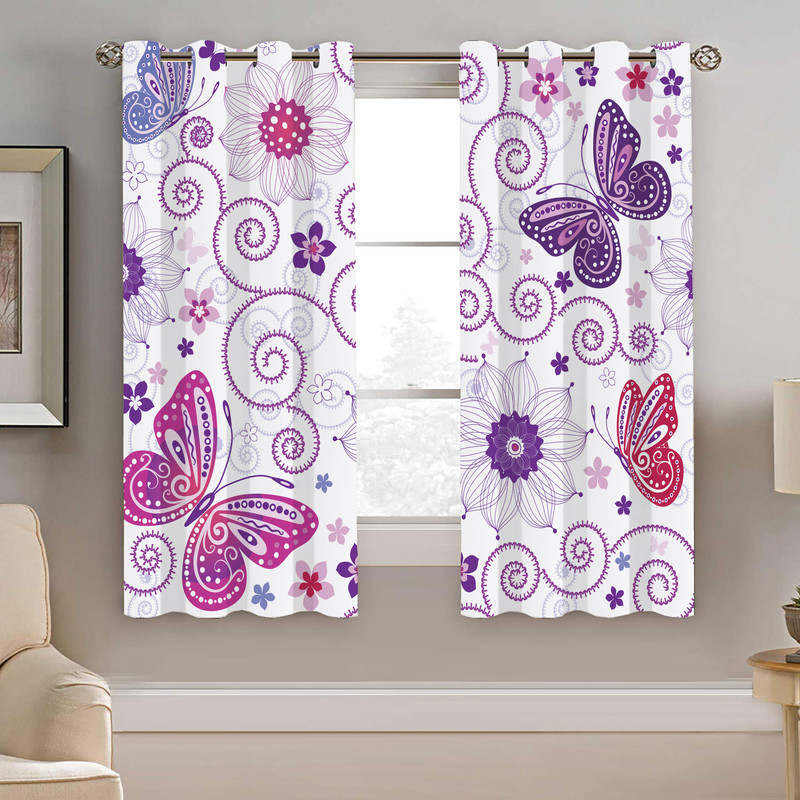 پرده نیروانا طرح پروانه مدل مخمل کد 4285 سایز 140×200 سانتی متر