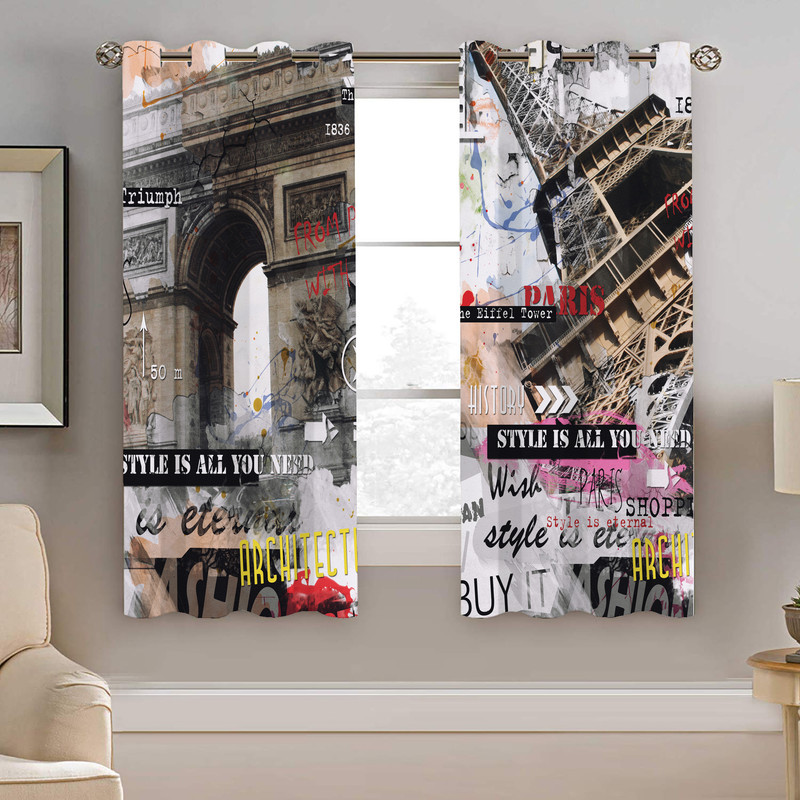 پرده نیروانا طرح ایفل مدل مخمل کد 4316 سایز 140×200 سانتی متر