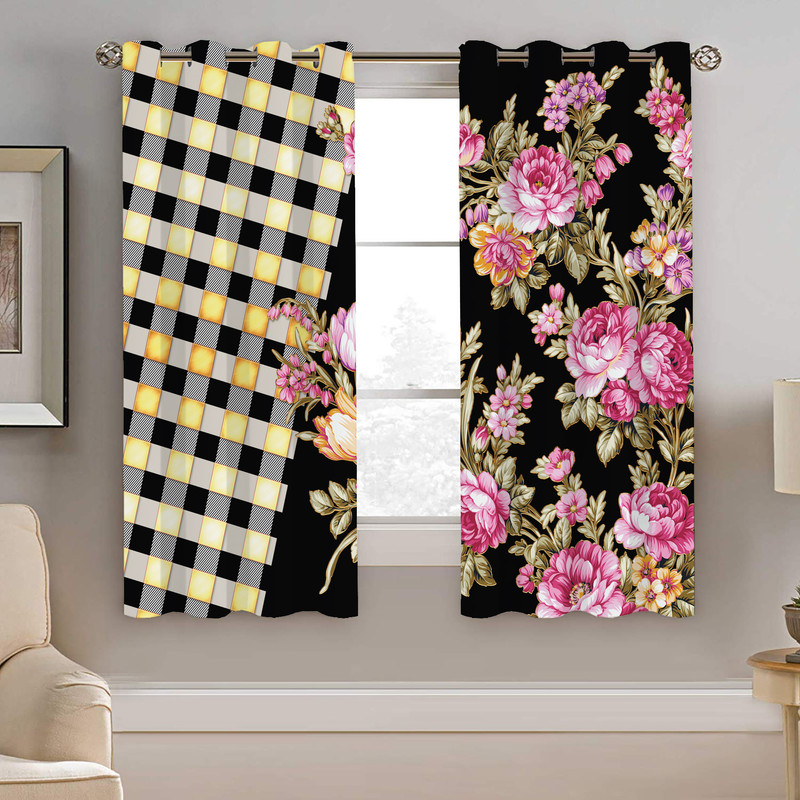 پرده نیروانا طرح گل مدل مخمل کد 4506 سایز 140×200 سانتی متر