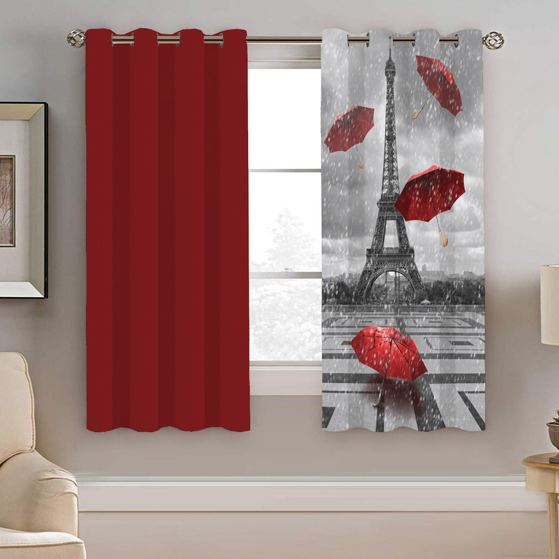 پرده نیروانا طرح چتر مدل هازان کد 8406 سایز 140×200 سانتی متر