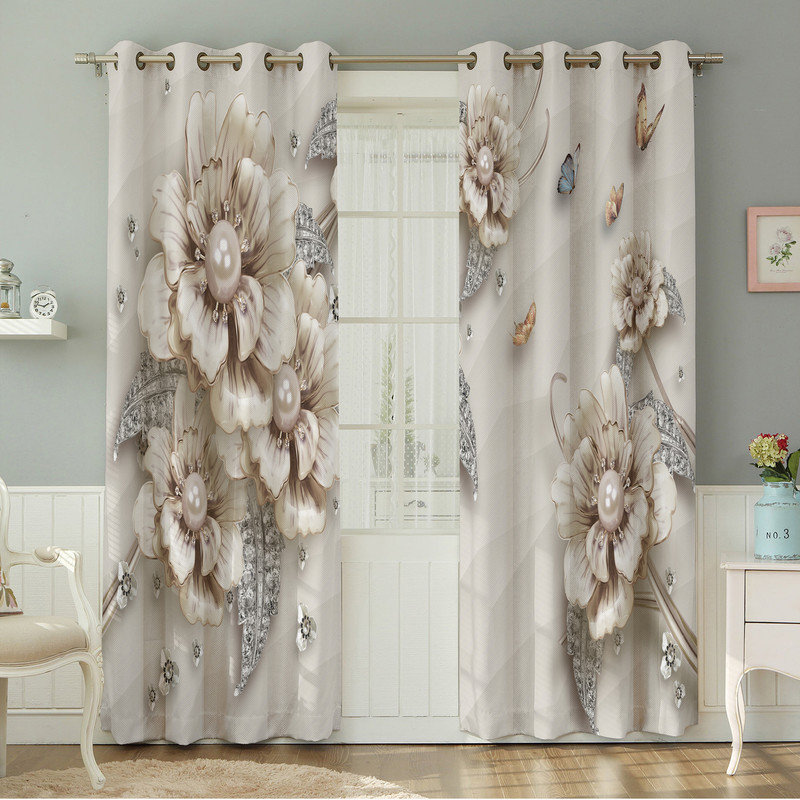 پرده نیروانا طرح   گل مدل مخمل کد 5184 سایز 140×280 سانتی متر