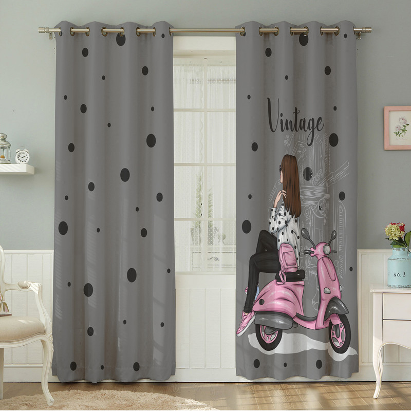 پرده نیروانا طرح کودک  مدل مخمل کد 5086سایز 140×280 سانتی متر