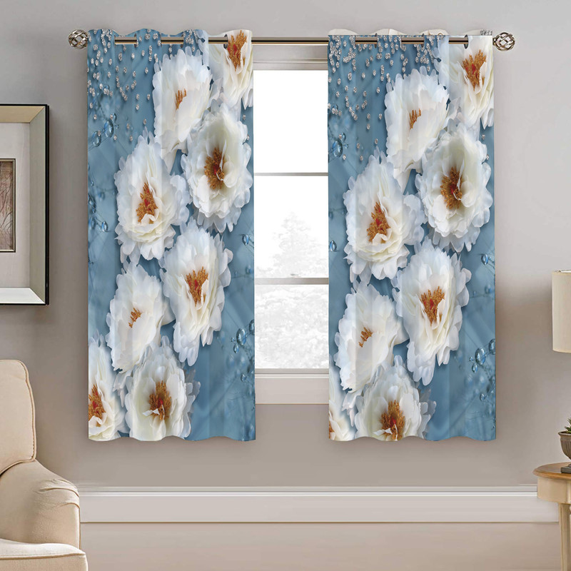 پرده نیروانا طرح گل مدل مخمل کد 5185 سایز 140×200 سانتی متر