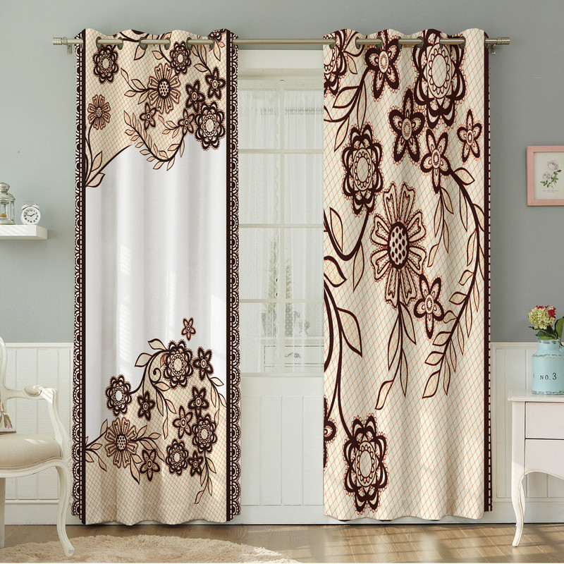 پرده نیروانا طرح  سنتی مدل مخمل کد 8949 سایز 140×280 سانتی متر