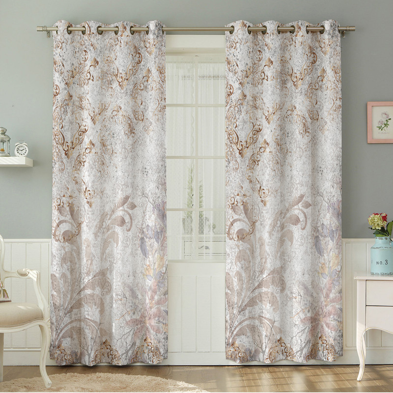 پرده نیروانا طرح  سنتی مدل مخمل کد 9075 سایز 140×280 سانتی متر