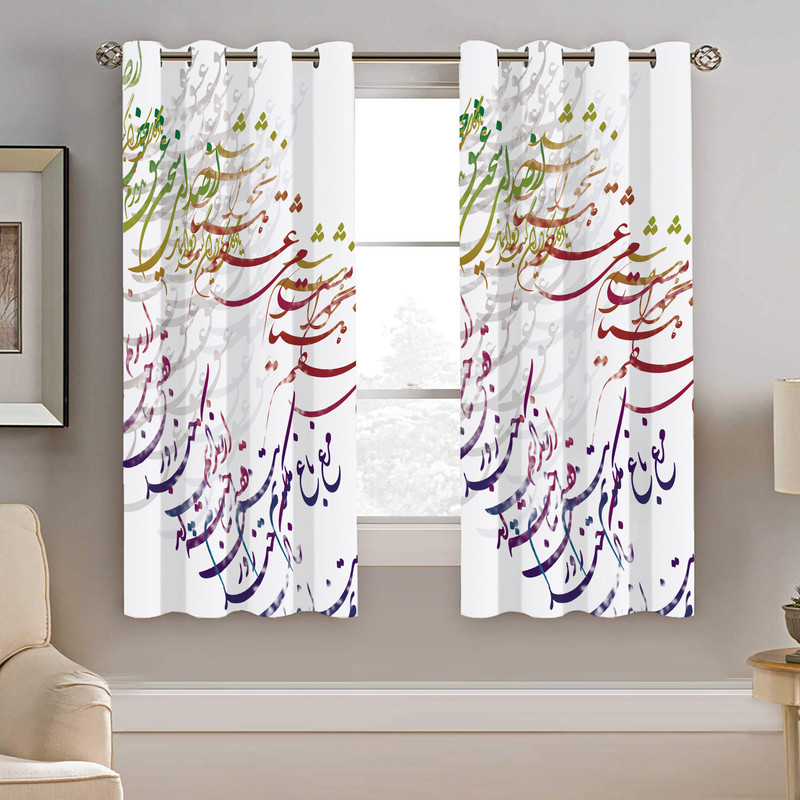 پرده نیروانا طرح شعر مدل مخمل کد 8915 سایز 140×200 سانتی متر