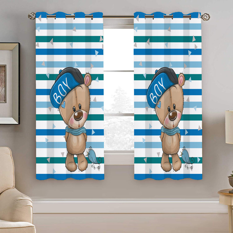 پرده نیروانا طرح خرس کودک مدل هازان کد 8216 سایز 140×200 سانتی متر