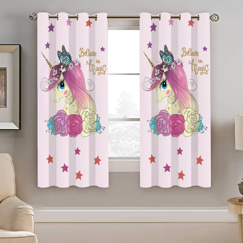 پرده نیروانا طرح تک شاخ کودک مدل هازان کد 8239 سایز 140×200 سانتی متر