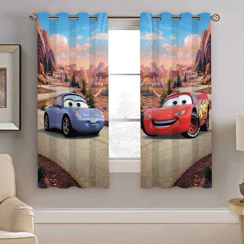 پرده نیروانا طرح ماشین ها کودک مدل مخمل کد 8363 سایز 140×200 سانتی متر