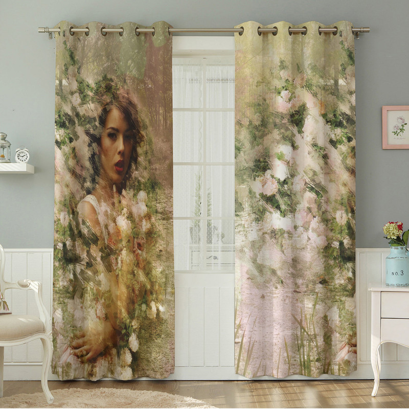 پرده نیروانا طرح چهره  مدل مخمل کد 4668 سایز 140×280 سانتی متر