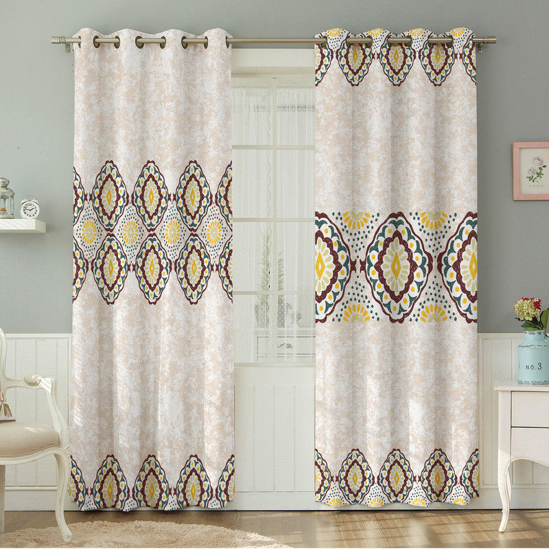 پرده نیروانا طرح سنتی  مدل مخمل کد 4738 سایز 140×280 سانتی متر