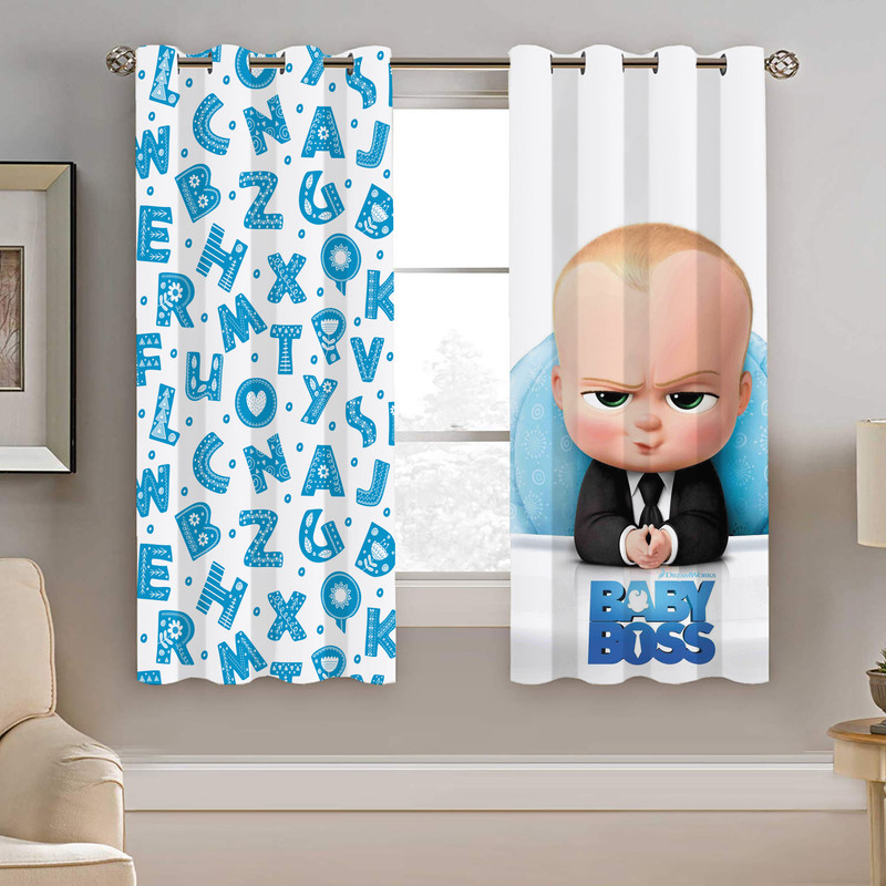 پرده نیروانا طرح بچه رئیس کودک مدل مخمل کد 4148 سایز 140×200 سانتی متر